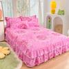 Bed Skirt Cotton Bedspread Set Embroidery Bed Dress Pillow Cases 3 Pieces/Set For King/Queen Double 1.5/1.8/2M Sheet Cover