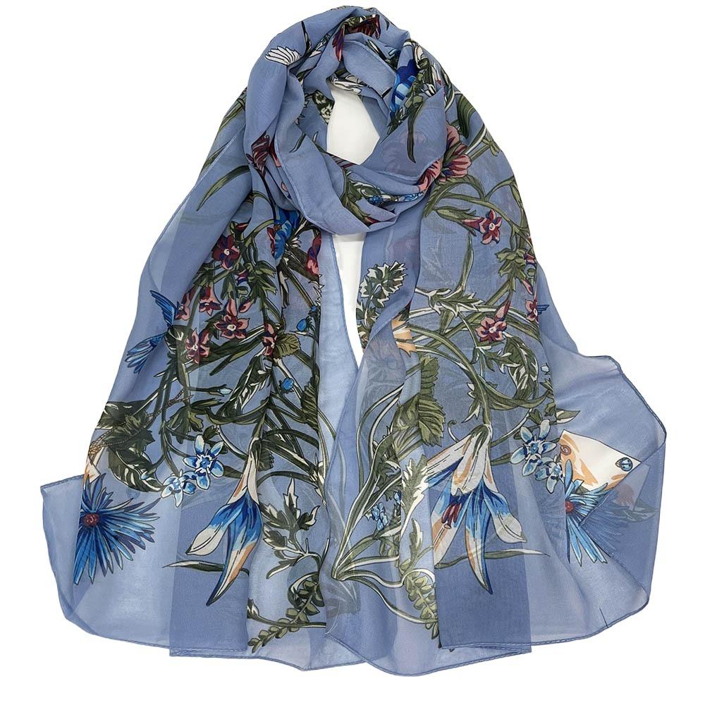 Sun-Resistant Silk Scarf Breathable Long Wraps Portable Beach Shawl for Women