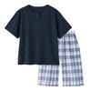 Gunze Acedron Short Sleeve Length Pile Navy TG1075 Women's 5/8 Pants, Moisture-Wicking, Quick-Drying Fabric, Loungewear, Blue,