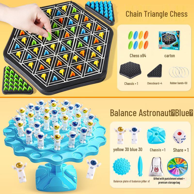 Triangle Chess Rubber Band Toy - Kids' Geometric Thinking Game for Intellectual Development and Parent-Child Interaction