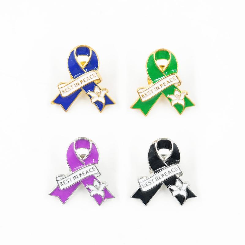 Черная лента Мемориальная брошь для одежды Лацканный значок из сплава Черный Траурный костюм Значок Модные аксессуары Вечеринка Ювелирные изделия Подарок