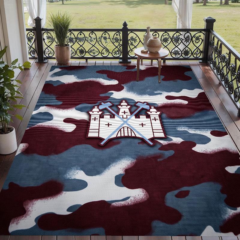 Soft Floor Carpet West Ham United Football Pattern Area Rug Decorative Mat For Home Room Decoration
