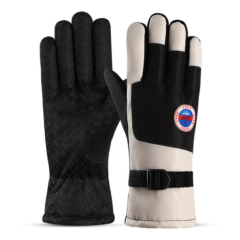 Теплые перчатки для занятий спортом на открытом воздухе Зимнее тепло для катания на лыжах Флисовые Утепленные Водонепроницаемые Перчатки для велоспорта на открытом воздухе Ветрозащитные и Морозостойкие