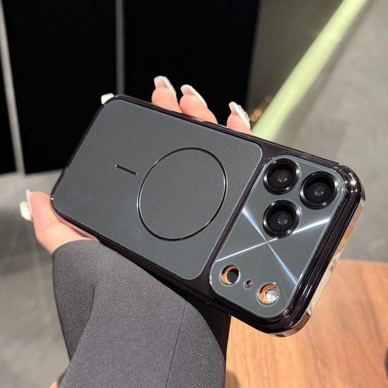 Совместим с iPhone 17 Pro Max: Покрытый чехол для телефона, Большое окно, Лазерный магнитный, Защитный для Apple 16/15 Pro.