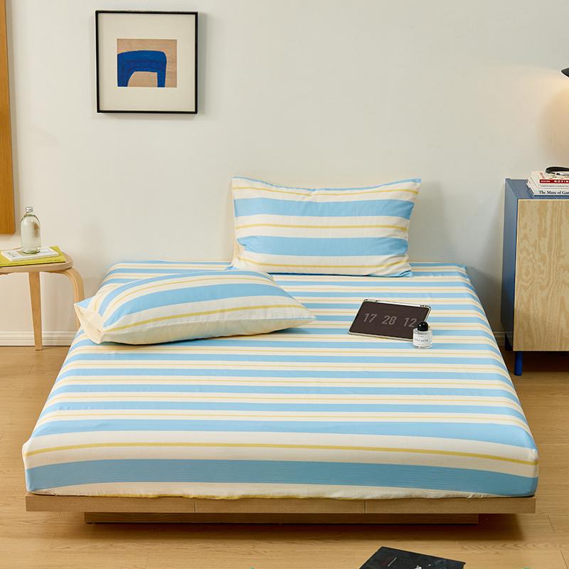 100% Хлопковая Простыня Приятная к коже Простыня на резинке Простой стиль Покрывало для кровати Эластичное Постельное белье простыня (Наволочка Нужен заказ)