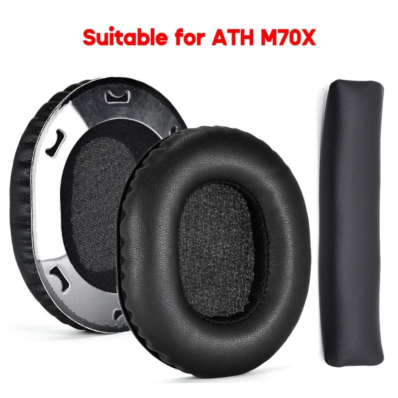 2x Прочные протеиновые амбушюры для наушников ATH-M70X Чехлы для наушников Накладки на уши Легко заменяемые Амбушюры Чехлы Оголовье