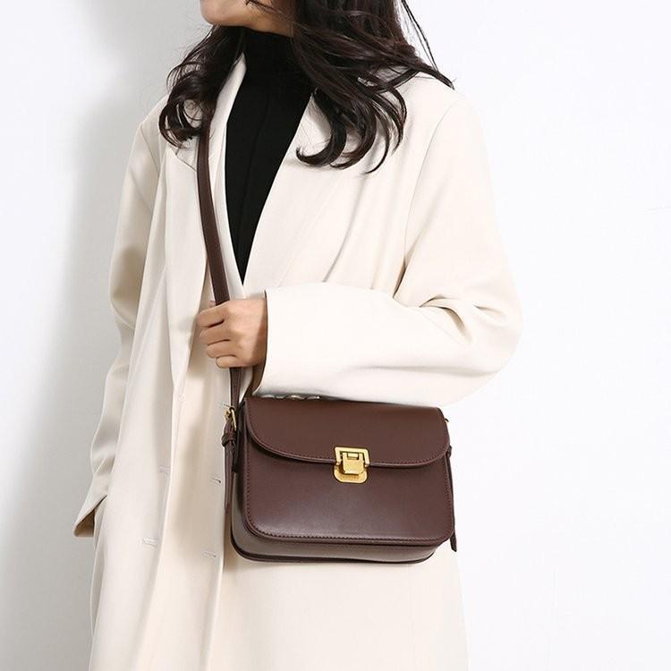 IELGY Fashion Simple Messenger Bag Retro All-Match One-Shoulder Small Square Bag