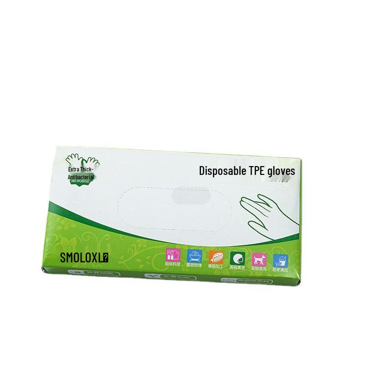 Микроэластичные прочные одноразовые перчатки из ТПЭ: Утолщенный, пищевой, водонепроницаемый для промышленного, кухонного, бытового и парикмахерского использования.