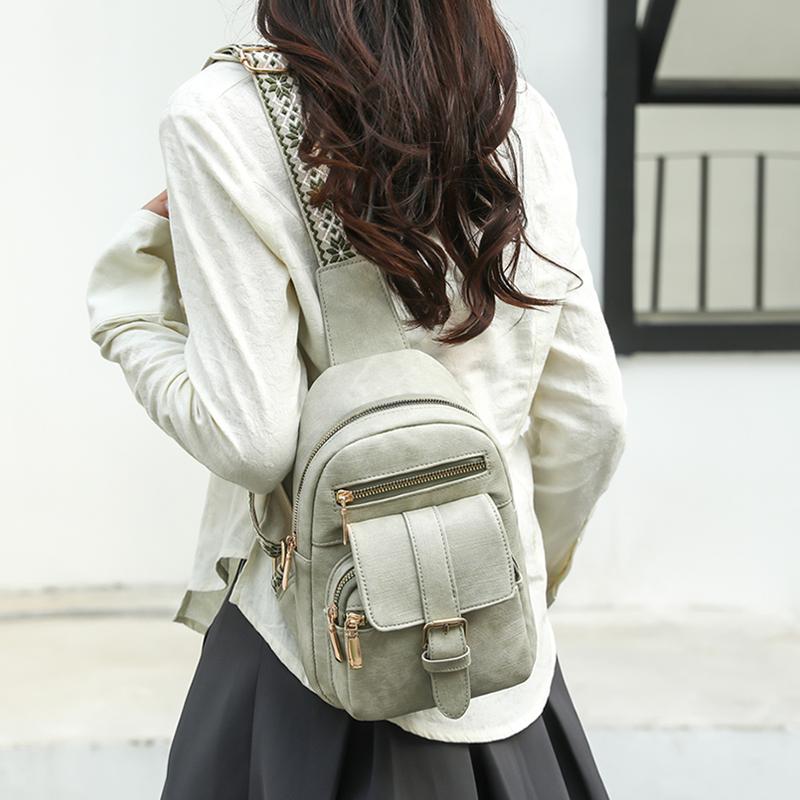 Нагрудная сумка Женская мягкая кожаная сумка через плечо Сумка на плечо