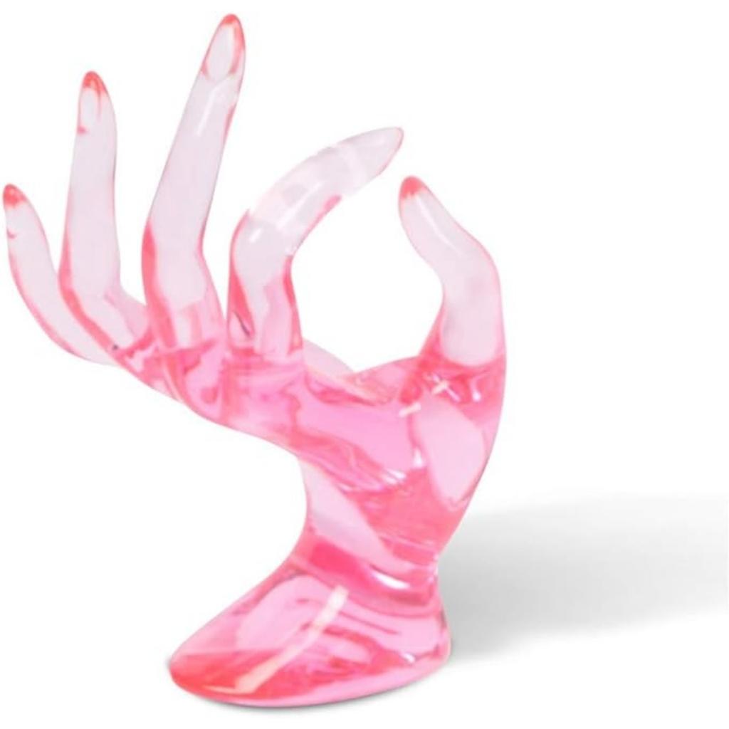 Clear Room Decor Hand Form Ring Holder Jewelry Display Holder, Aesthetic Bracelet Ring Watch Stand Support Holder Preppy Jewelry Holder for Y2k Room