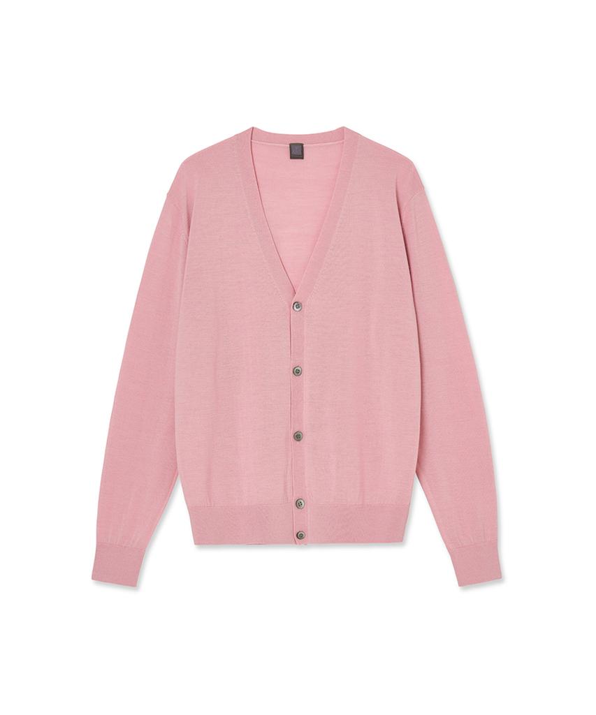 Iolo Silk Blended Classic V Cardigan_Pink