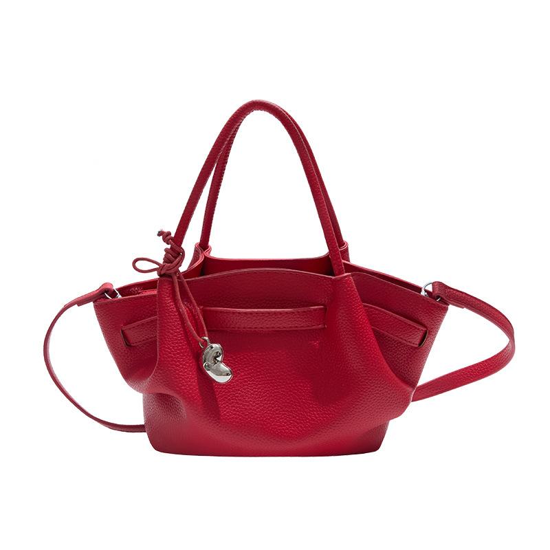 Вместительная сумка-ведро с чувством формы, мягкая и прочная, модная, изысканная, новая легкая роскошь, для通勤, через плечо, ручная