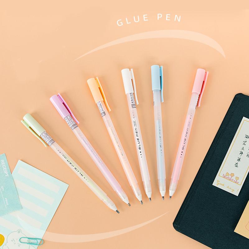 Твердый клей-карандаш в форме ручки ярких цветов, быстросохнущие высоковязкие креативные канцелярские принадлежности для студентов