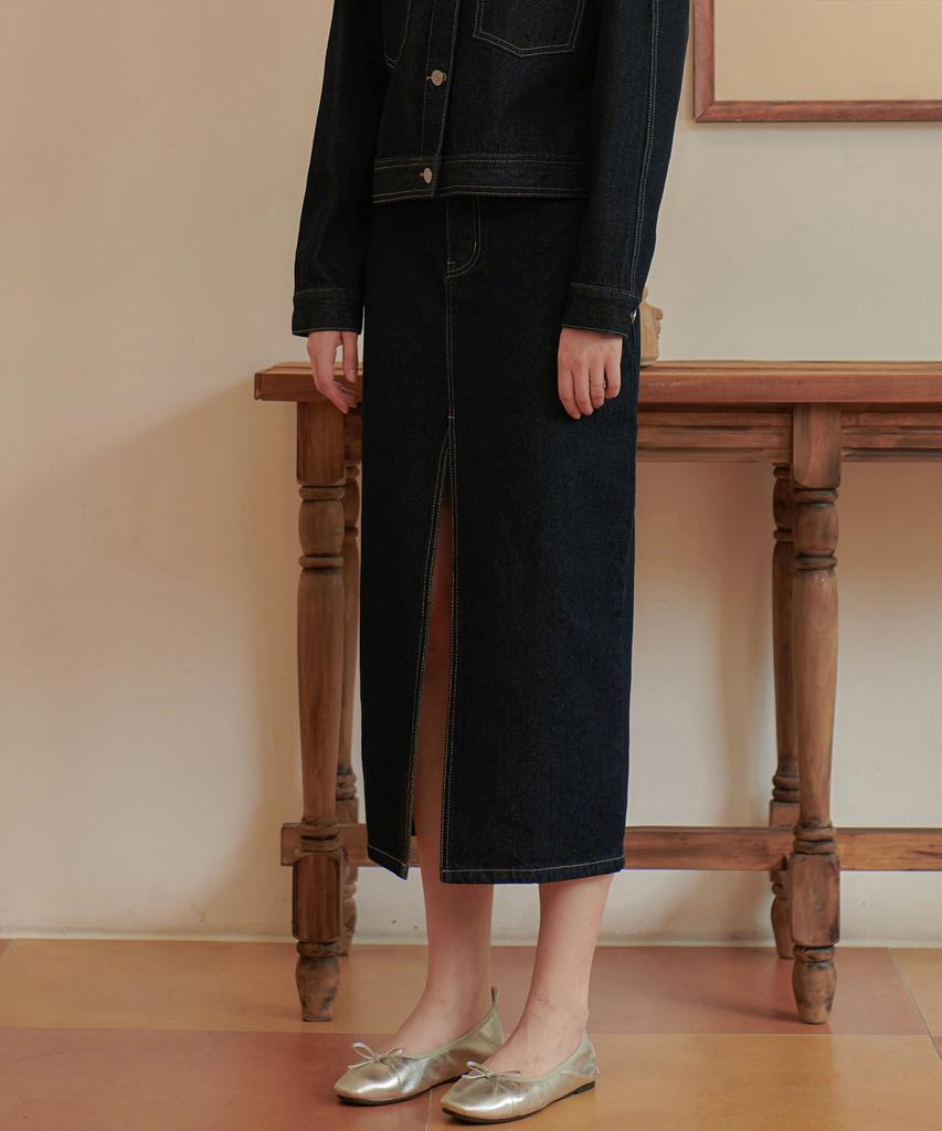 Pandora Fit [Skirt] Arthur Stitch Denim Skirt