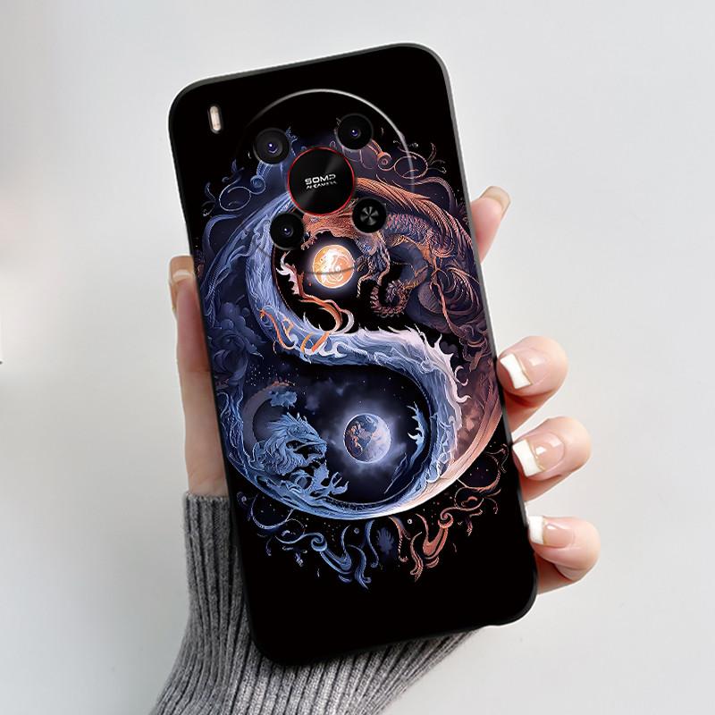 Phone Case For ZTE Blade V70 Max/Nubia V70 Max Soft Silicone Black Case Bright Pattern Pink Sand Beach,Garden Shockproof Shell