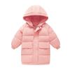 New Winter Boys Jacket Solid Color Mid-Length Keep Warm Cold Protection Hooded Down Cotton Windbreaker Coats For