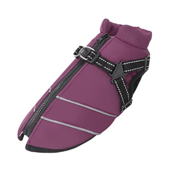 Dog Winter Coat with Zipper Padded Waterproof Jacket Harness Thickened Windproof Snow Jacket for Small Medium Large Dogs
