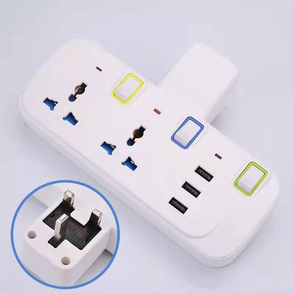 Household 4 Way Electrical Plug Smart Plug Outlets Power Board Adapter Surge Protector USB Socket