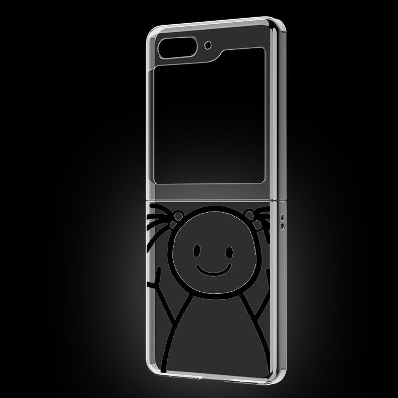 Прозрачный чехол для телефона с рисунком Matchman для Samsung Galaxy Z Flip 5 3 4, складной чехол для Samsung Z Flip3 Flip4, жесткий чехол-бампер из ПК