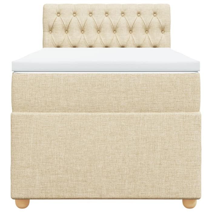 Maison Exclusive - Sommier à lattes de lit avec matelas Crème 100x200 cm Tissu