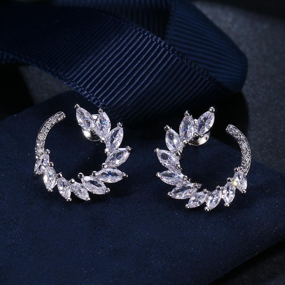 Emmaya дешевые женские серьги-гвоздики высокого качества Aaa прозрачный цвет кубический цирконий камень цветок серьги заводская цена