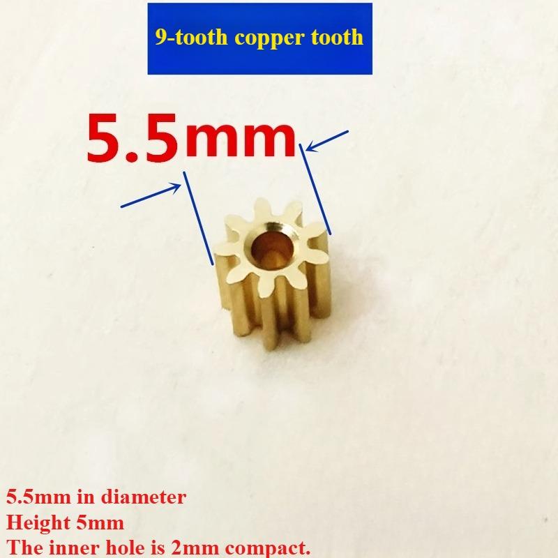 10PCS Motor Metal Gear Copper Tooth 8-12 Tooth 2mm Axis Compact Remote Control Car Motor Toy Pinion