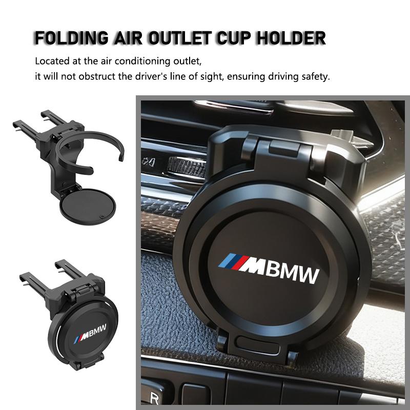 QRPZ1 Folding Car Cup Holder Air Vent Drink Stand Ashtray Anti-Shake For BMW M Performance Alpina M3 M5 M6 X1 X3 X4 X5 G20