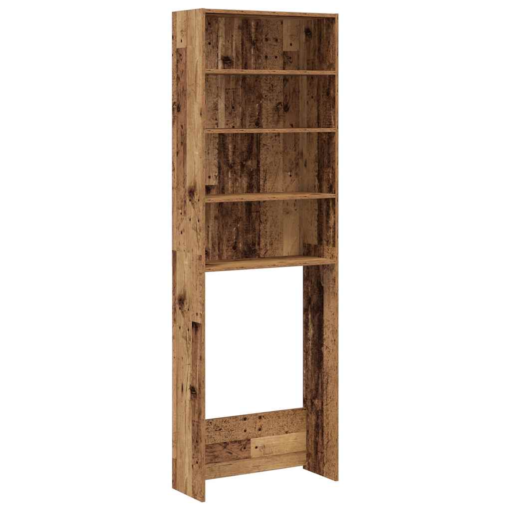 Washing Machine Shelf Rustic Wood Look 64 x 24 x 190 cm