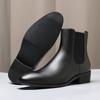 Fashion Italian Men's Leather Boots Fashion Chelsea Boots Brand Business Dress Boots for Men High-top Casual Boot Pointed Toe Ankle Boot