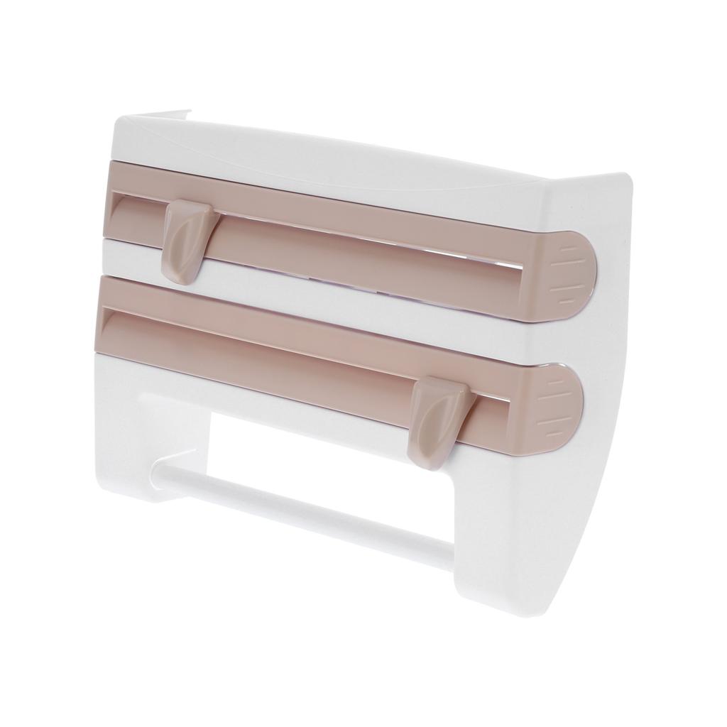 Подставка для хранения пищевой пленки Диспенсер-резак для пленки Держатель для бумажных полотенец Кухонные принадлежности Хаки