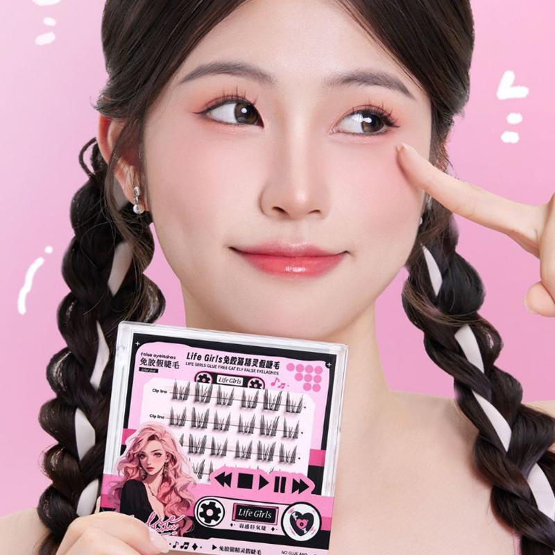 36 Clusters Glue-Free Self-Adhesive False Eyelashes Thick Curling Sunflower Diy Anime Eyes Lashes Extension Enlarge Eyes Tool