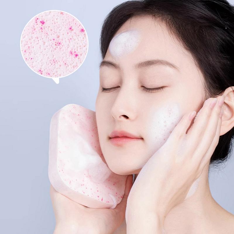 Powder Puff Sponge – Dual-Purpose for Face Cleansing and Makeup Application, Ideal for Seaweed Masks and Daily Skincare