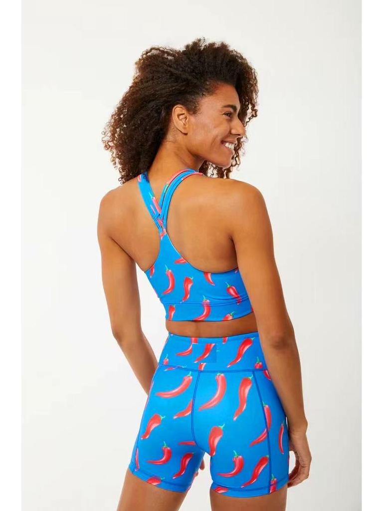 Спортивные шорты для йоги с принтом в европейско-американском стиле с высокой талией для женщин