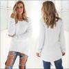 Women's Casual Solid Color Long Sleeve Sweater - Soft and Cozy for Fall/Winter