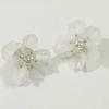 Temperament Exaggerated Flower Crystal Petal Stud Earrings Superfairy White Simple Personalized Earrings Ear Jewelry