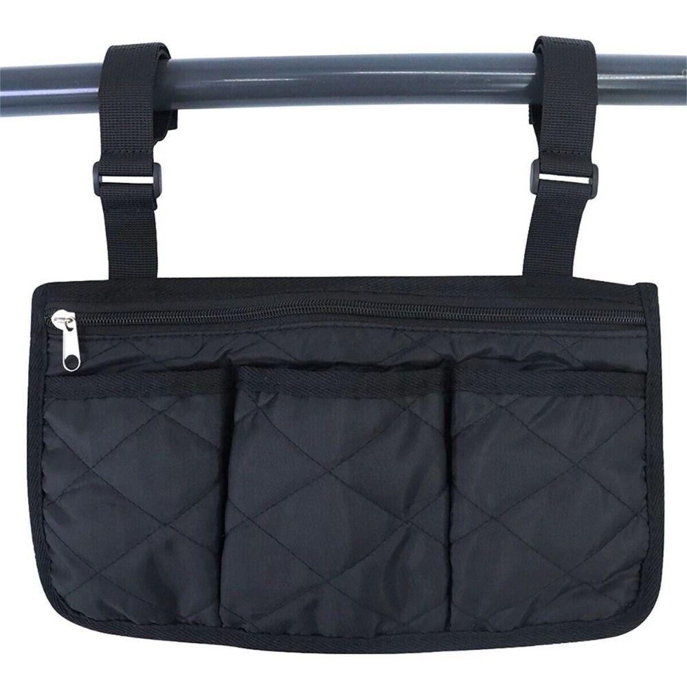 Folding Wheelchair Hanging Bag Multi-pocket Arm Rest Pouch Seat Armrest Side Storage Bag  Walker