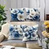 Синие и белые наволочки с цветочным рисунком и бабочками, чехол для украшения спальни, дивана, полиэстеровая наволочка на подушку с молнией