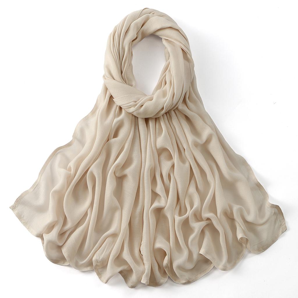 Muslim Modal Hijab Cotton Rayon Scarf for Women Double Stitching Wide Edge Rayon Shawl Islamic Thin Soft Viscose Turban Headband