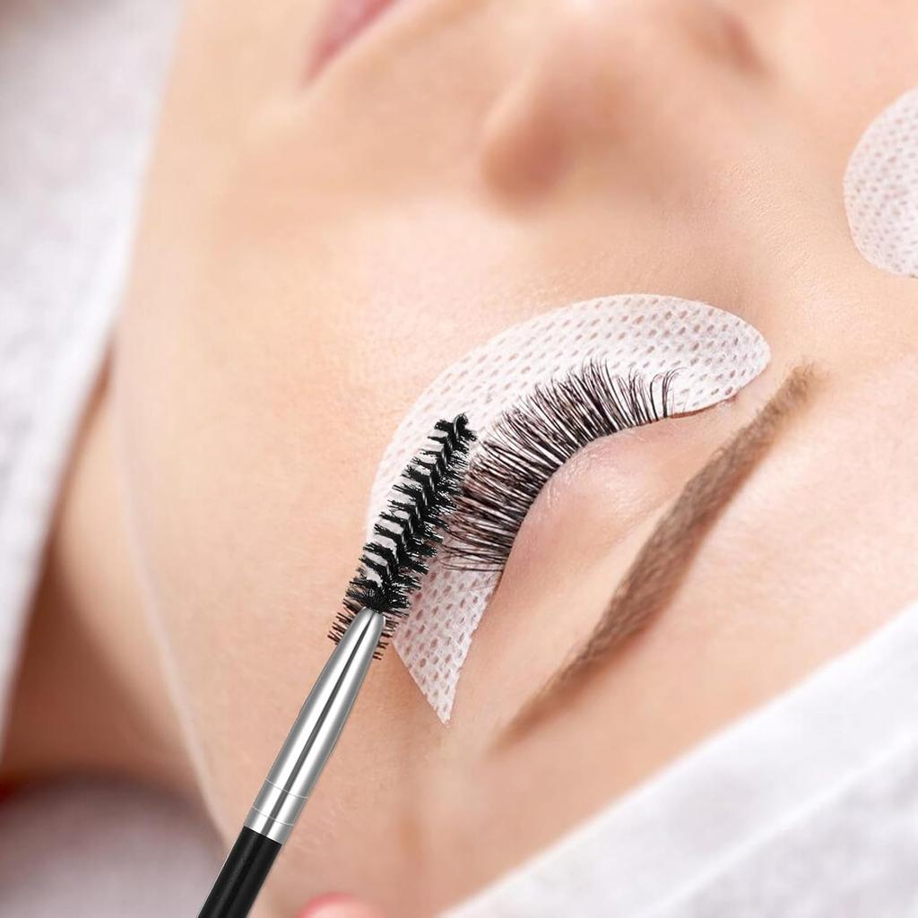 6 Pack Eyelash Brush Eyebrow Spoolie Reusable Mascara Brush Wands Black Portable Eye Brushes Makeup Lash Spoolies Set for Eyelash Extension Makeup