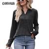 Spring and Autumn Women's Blouse Casual POLO Shirt Long Sleeve Top