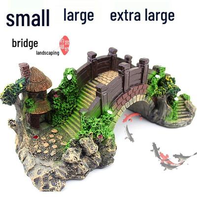 Винтажное полимерное украшение для аквариума: Декоративный мостик для аквариума и платформа для баскинга черепах