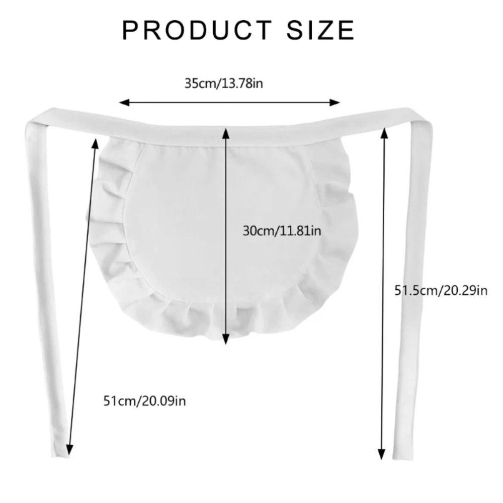 1Pcs Black White Waist Apron Waitress Maid Style Half Apron for Coffee Shop Restaurant