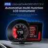 F15 Car Hud Head-up Display Obd Gps Dual System Hd Lcd Gauge Speedometer Alarm Function Electronic