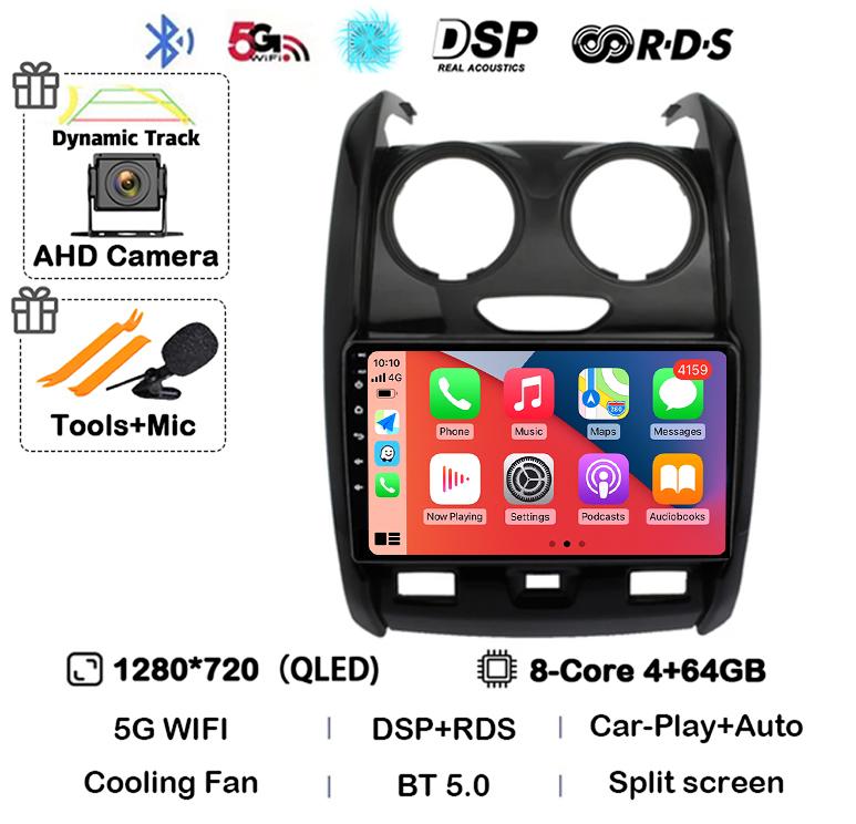 Android 14 Carplay Auto WIFI+4G для Renault Duster 2015 2016 2017 2018 2019 2020 Автомобильный радиоприемник GPS стерео мультимедийный плеер 2din DSP