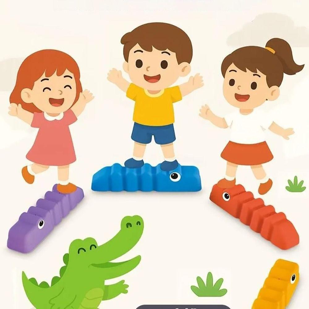 6PCS/Set Stepping Stones Balance Training Beam Crocodile Stepping Stones  Parent-Child Game