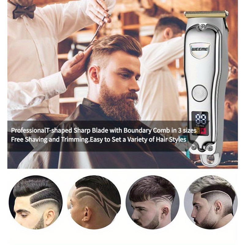 Машинка для стрижки волос, беспроводная бритва-триммер для бороды, электрический триммер с Т-образным лезвием, набор для ухода за волосами для мужчин