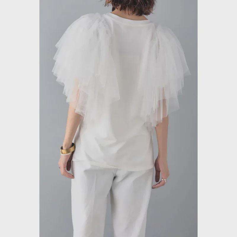 Женская хлопковая сетчатая футболка с коротким рукавом