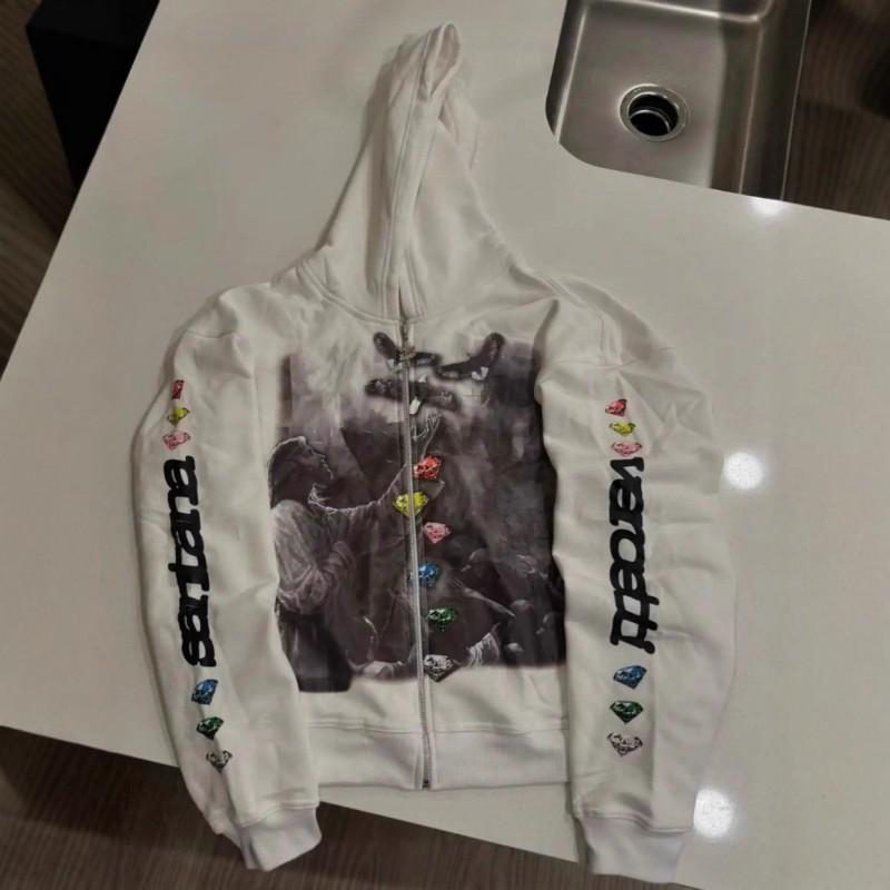 Oversized Hooded Zip-Up Sweatshirt With 3D Digital Print Streetwear Unisex Loose Fit Casual Pullover Youth