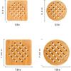 Natural Bamboo Trivet Mat Set, Kitchen Wood Hot Pads Trivet, Heat Resistant Pads for Hot Dishes/Pot/Bowl/Teapot/Hot Pot Holders, Anti-Hot Non-Slip