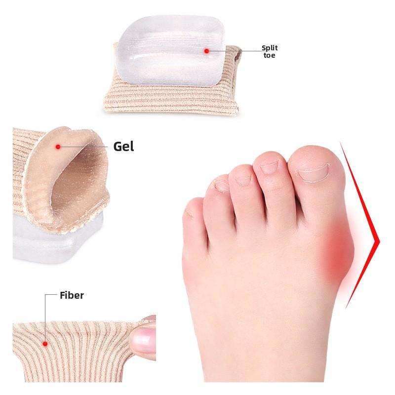 Разделитель большого пальца стопы из волокна Гелевый разделитель пальцев ног Разделение пальцев ног Ортопедический чехол для большого пальца ноги Чехол для большого пальца ноги